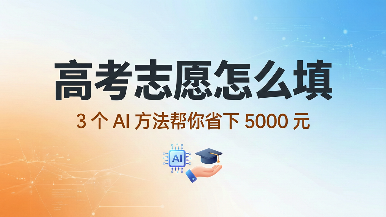高考志愿怎么填 3个AI方法帮你省下5000元