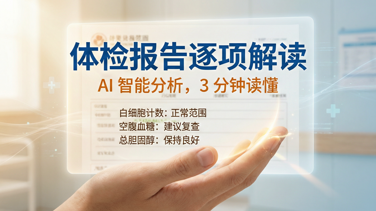 🏥 体检报告看不懂？AI 帮你 3 分钟逐项解读，再也不怕被吓到