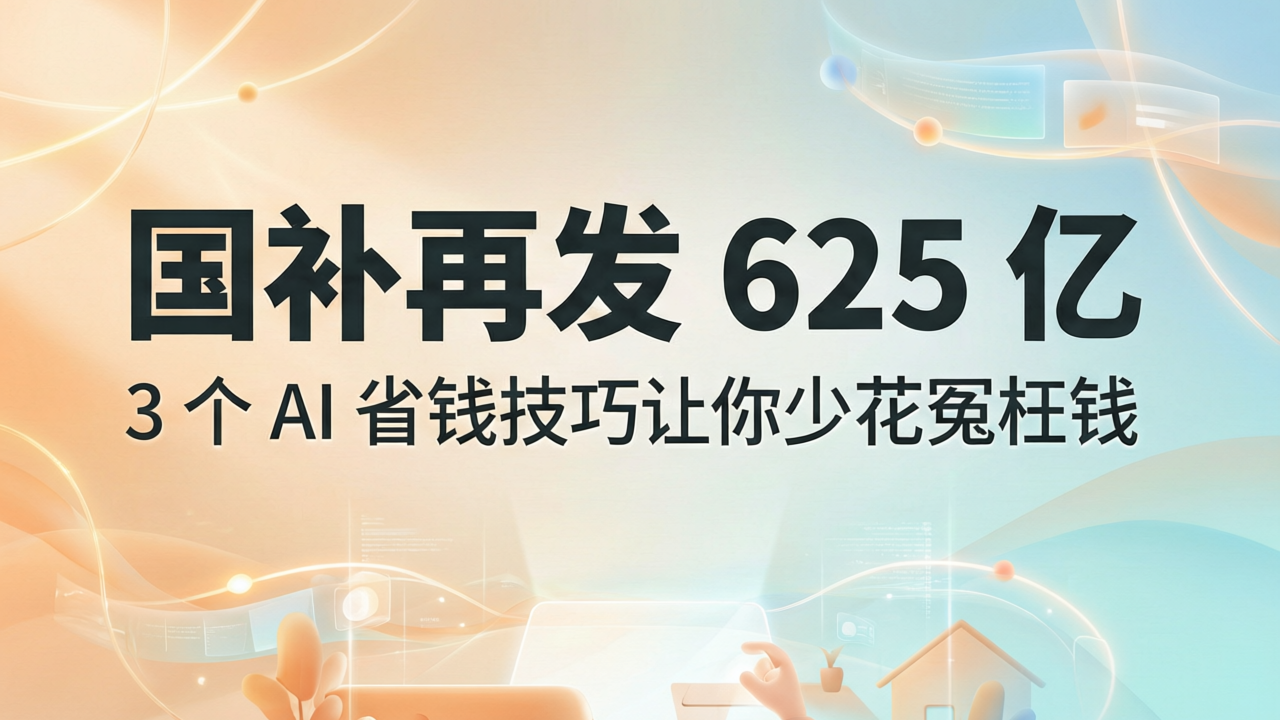 国补再发625亿，3个AI省钱技巧让你少花冤枉钱