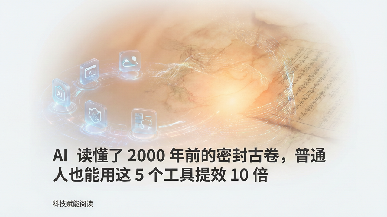 AI读懂了2000年前的密封古卷，普通人也能用这5个工具提效10倍